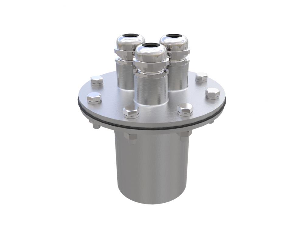 Подводный кабельный ввод 3х(11-6мм), 2”ВР, нерж.сталь